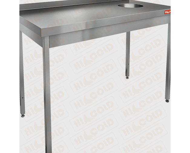 57615_1-1.png Стол нержавеющий пристенный с бортом для сбора отходов HICOLD НДСО-13/6БП | Купить с официальной гарантией и доставкой по Крыму, Симферополю — изображение 1